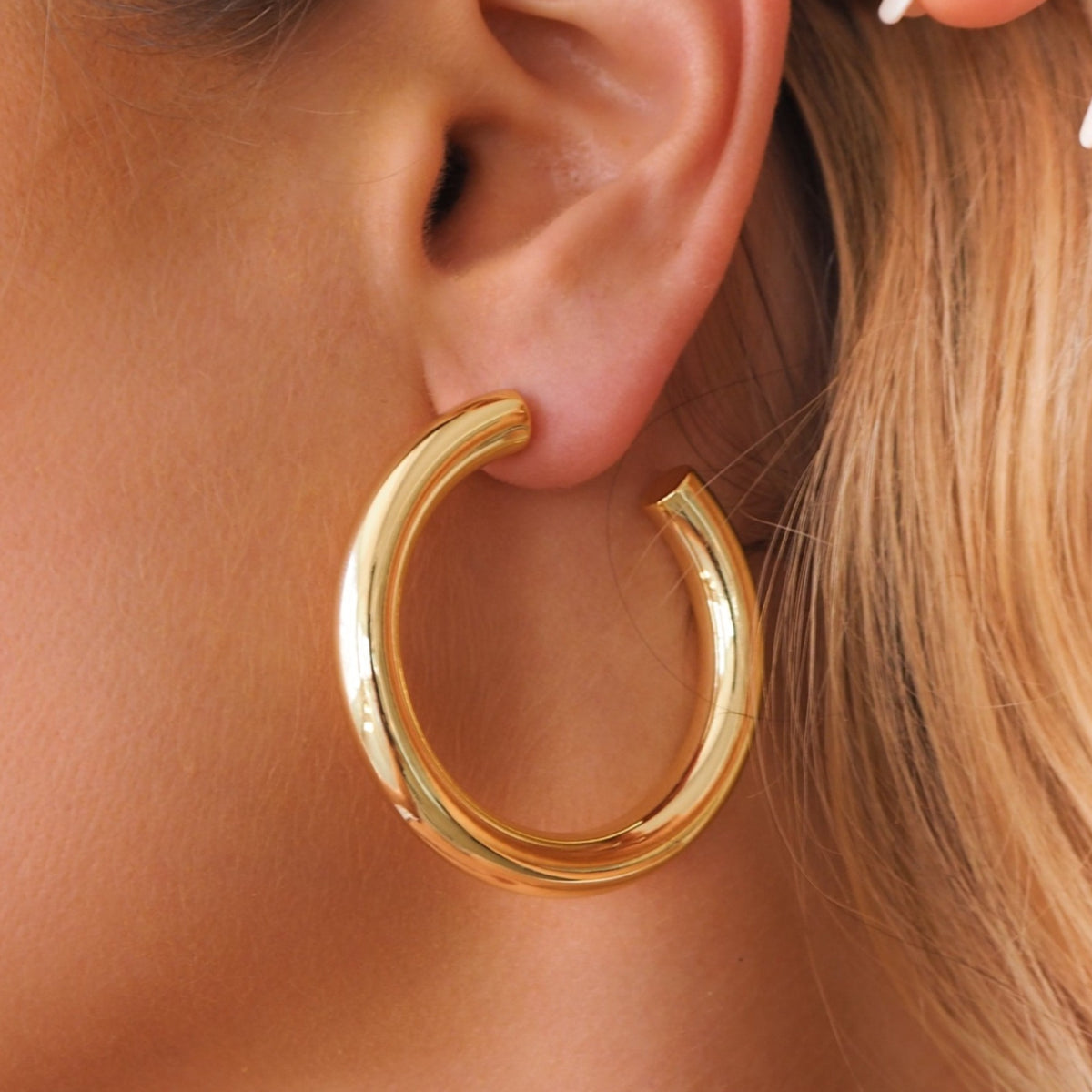 Chunky Gold Hoops Large