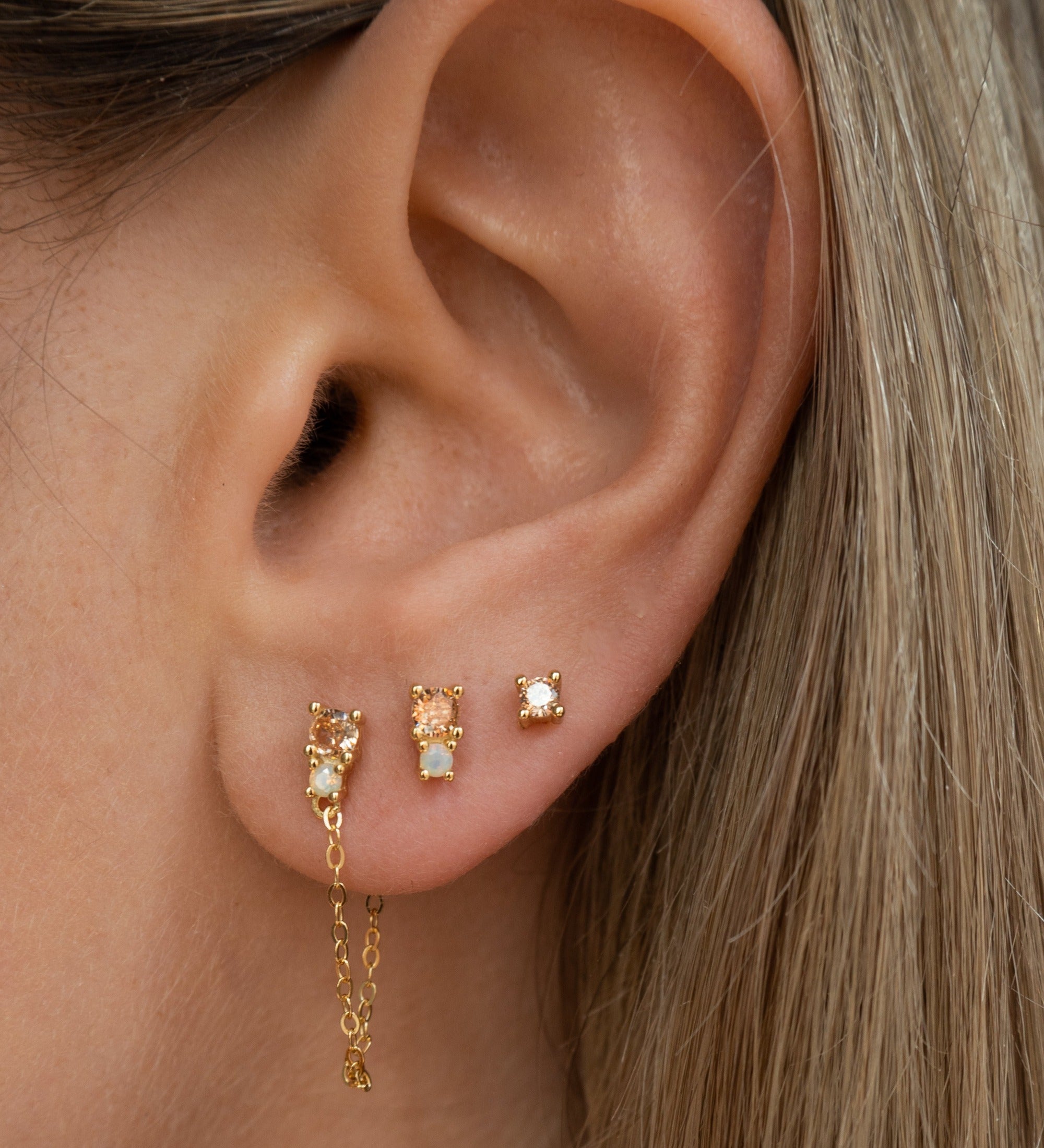 Double Earring Studs Ear Piercing Helix Cartilage Ear Jewelry 16G – Impuria Ear  Piercing Jewelry