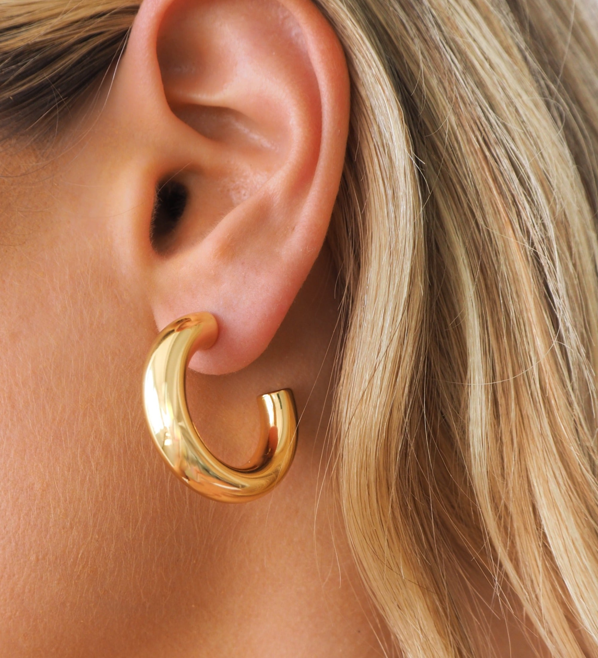 Large Gold Ball Stud Earrings | Helen Ficalora