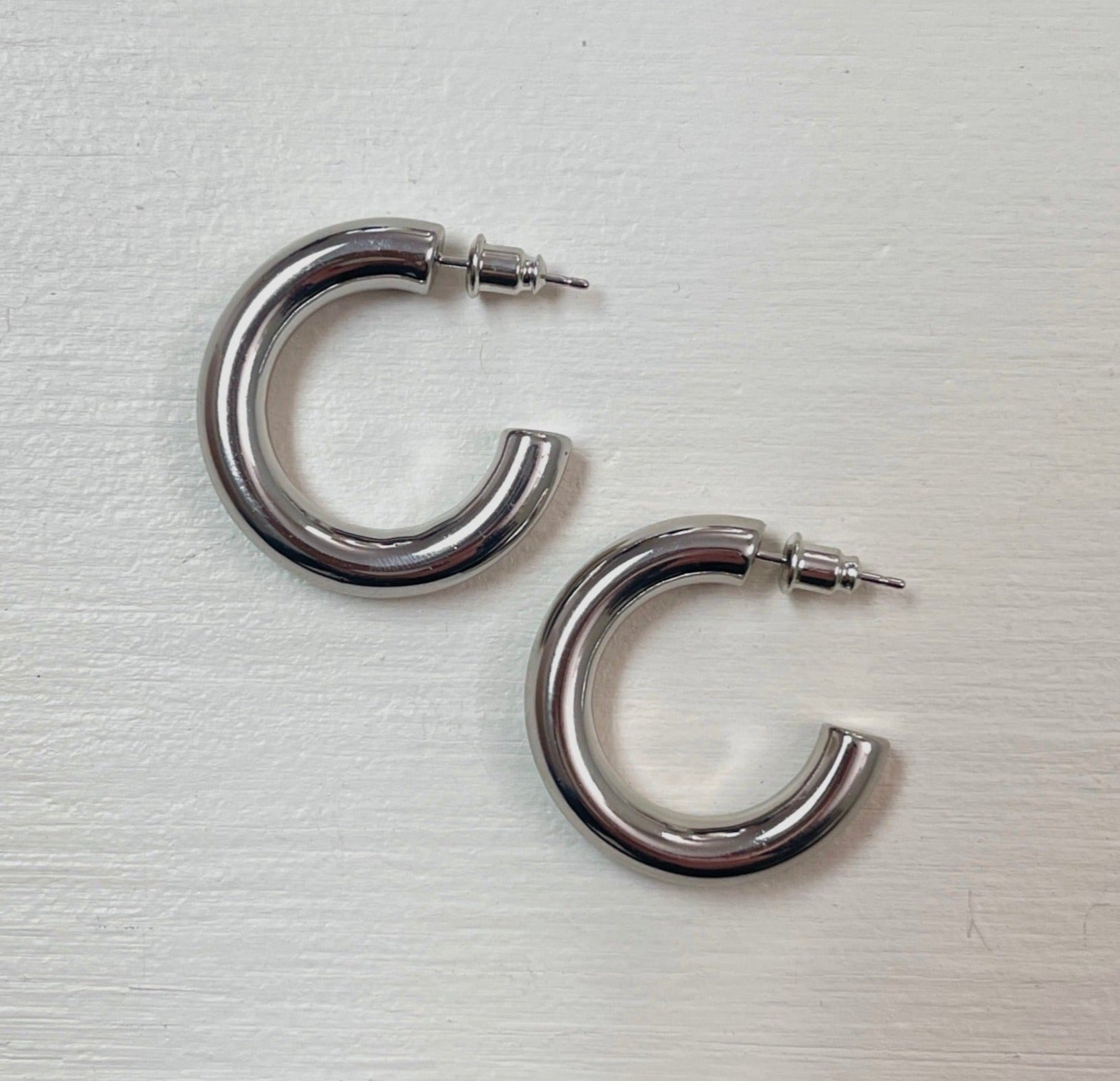 Chunky Silver Hoops | Medium – JacqMaria Jewelry