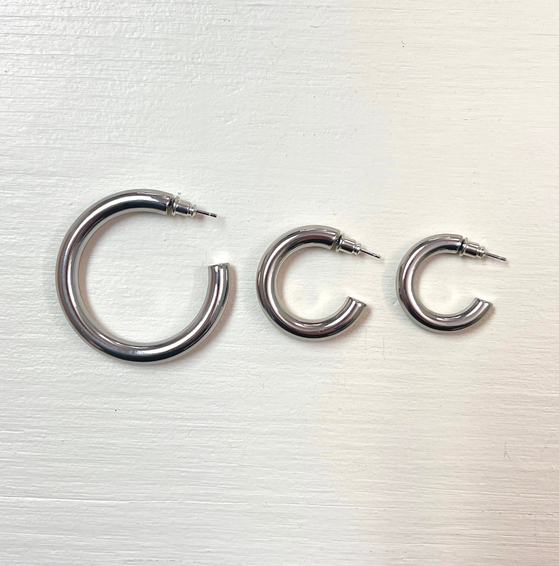 Chunky Silver Hoops | Medium – JacqMaria Jewelry