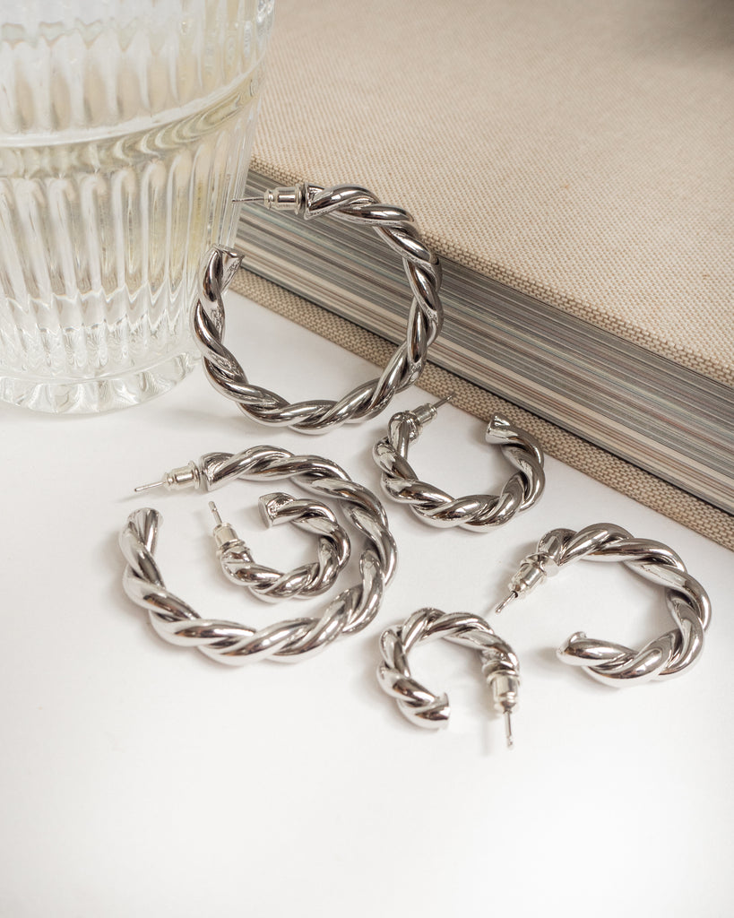 Chunky Silver Hoops  Large – JacqMaria Jewelry