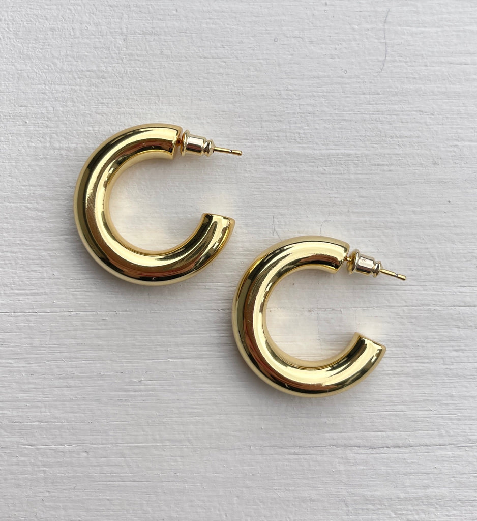 Chunky Baby Hoops  Silver – JacqMaria Jewelry